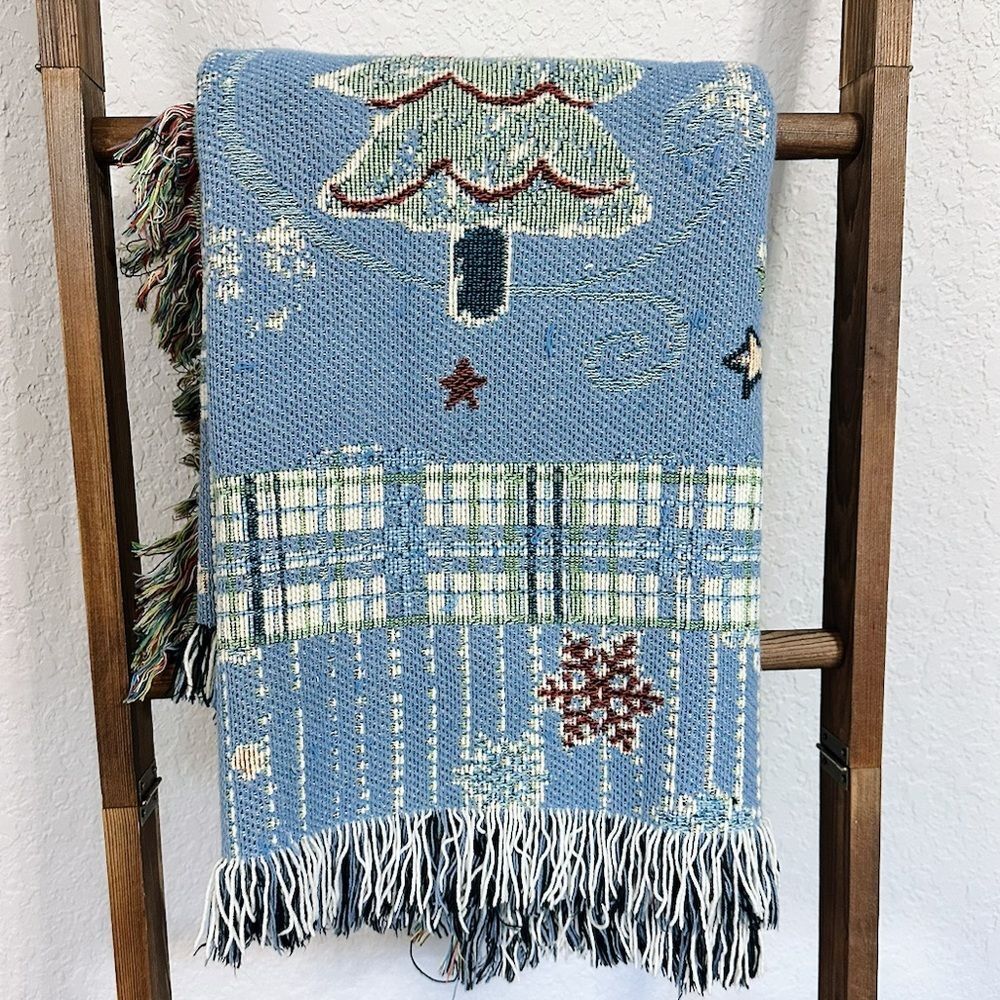 Vintage Country Christmas Woven Blanket - Blizzard Buddies